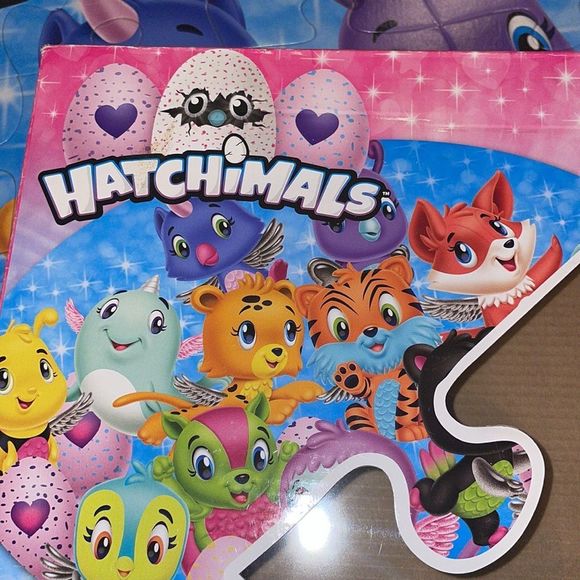 •HATCHIMALS• 46 PIECE FLOOR PUZZLE BUILD A 3 FOOT PUZZLE 24” x 36” EUC - Picture 6 of 8